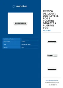 Switch Ubiquiti Usw-Lite-8-PoE 8 Puertos Gigabit 4 Puertos PoE+ - Folleto
