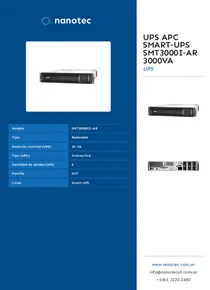 UPS APC Smart‑UPS SMT3000I‑AR 3000VA - Folleto