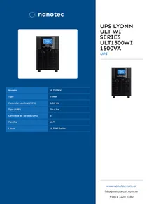 UPS Lyonn ULT Wi Series ULT1500Wi 1500VA - Folleto