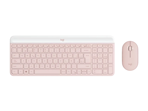 Kit Logitech Teclado y Mouse USB Inalámbrico MK470 Rosa