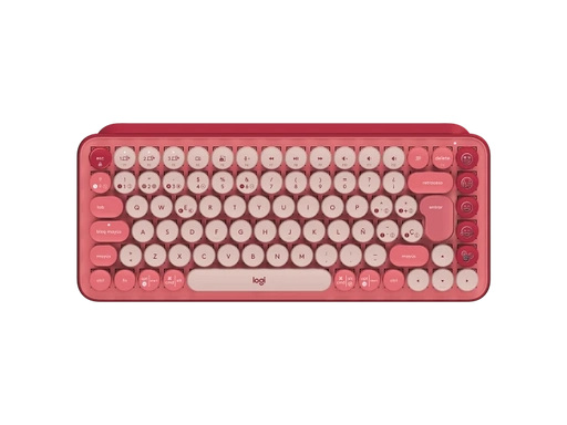 Teclado Logitech Pop Keys Wirless Bluetooth Rosa Coral