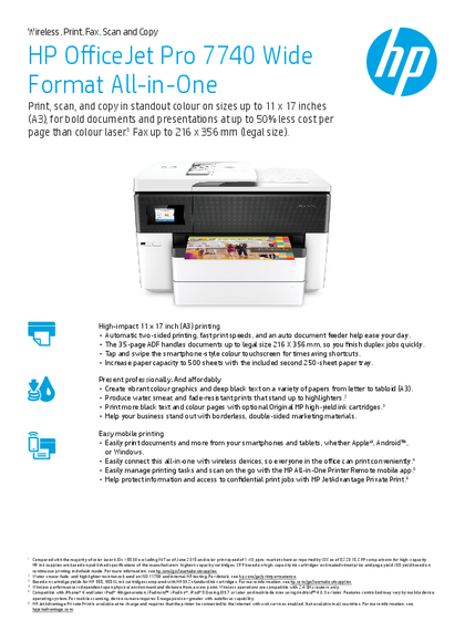 Impresora HP OfficeJet Pro 7740 Multifunción G5J38A - PDF