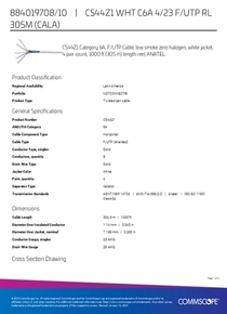 Cable UTP Commscope CAT6A 305M gris 884019708/10 - PDF
