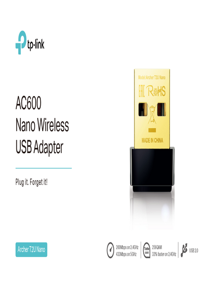 Placa de Red Tp-Link USB Nano AC600 TL-ARCHERT2UN - PDF
