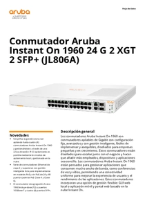 Switch Aruba HPE 1960 24G 2 SFP+ 2 10XGT JL806A - PDF
