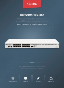 Router Mikrotik CCR2004-16G-2S 16P Giga 2SFP+ RouterOs v7 - PDF