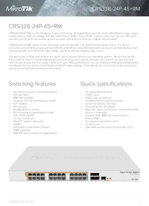 Switch Mikrotik CRS328‑24P‑4S+RM 24 Puertos GigaBitE PoE Adm.  4 SFP+ - Ficha técnica