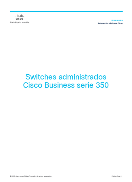 Switch Cisco Cbs350-24T-4G 24 Puertos Adm. Gigabit + 2 SFP - PDF