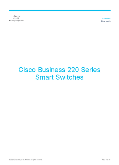 Switch Cisco Cbs220‑48T‑4G 48 Puertos Adm. GigaBit 4 SFP - PDF