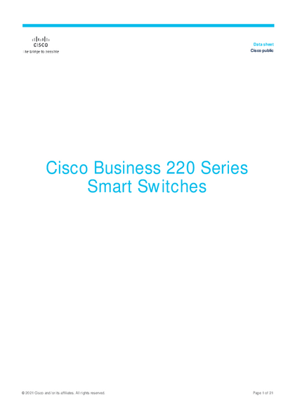 Switch Cisco Cbs220-48P-4G 48 Puertos PoE Gigabit 4 SFP - PDF