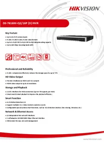 NVR Hikvision 16ch PoE - DS-7616NI-Q2/16P - PDF