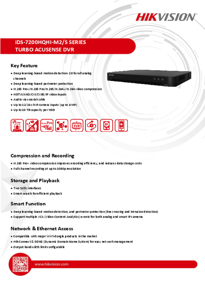 DVR Hikvision 32CH 8 IP IDS-7232HQHI-M2/S - PDF