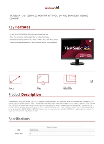 Monitor Viewsonic Led 20" 1920x1080 60 Hz - Va2055sm - PDF