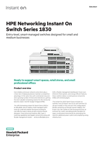 Switch Aruba HPE 1830 24P 24 Puertos GigaBit 12P PoE+ 2 SFP JL813A - PDF