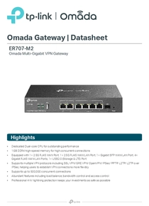 Router Tp-Link 7P ER707-M2 4P Giga WAN/LAN + 1 WAN & 1 WAN/LAN 2,5G + 1 WAN/LAN SFP - PDF