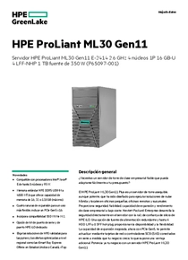 Servidor HPE ProLiant ML30 Gen 11 E-2414 16GB 1TB P65097-001 - PDF