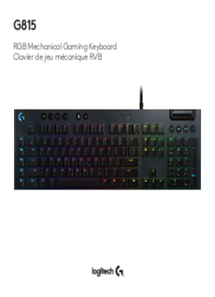 Teclado Logitech G815 Ligthsybc RGB Gaming Negro 920-008984 - PDF