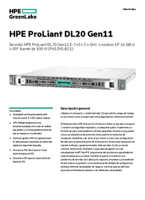 Servidor HPE ProLiant DL20 Gen 11 E-2434 16GB P65395-B21 - PDF