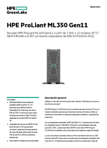 Servidor HPE ProLiant ML350 Gen 11 4410Y 32GB P60049-001 - PDF