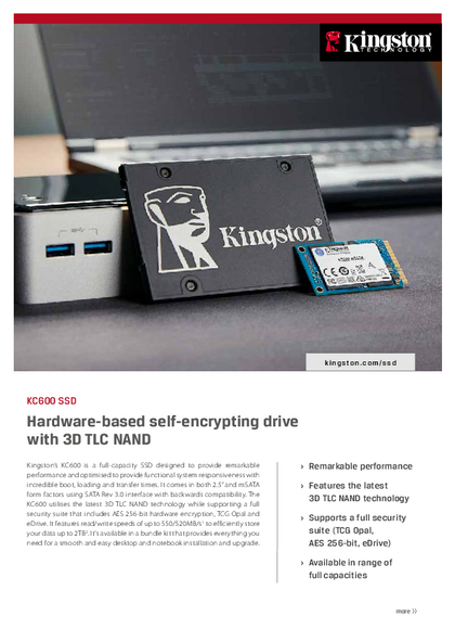 Disco SSD Kingston 512 GB SATA 2.5" SKC600-512G - PDF