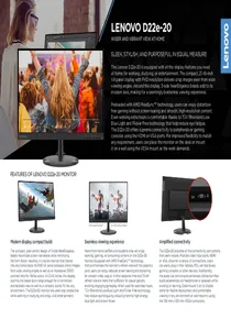 Monitor Lenovo 22" D22E-20 VGA HDMI 66D2KAC6AR - PDF