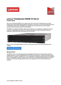 Servidor Lonovo ThinkSystem SR650 V3 5418Y 24C 32GB 7D76A07TLA - PDF