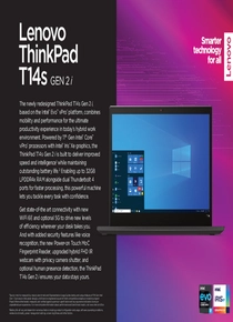 Notebook Lenovo Thinkpad T14s G2 I7 8GB 256SSD W11P 20WNS6G400 - PDF