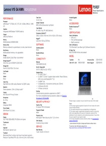 Notebook Lenovo V15 G4 R5 7520U 16GB 512SSD 82YU012PAR - PDF