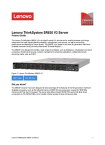 Servidor Lenovo ThinkSystem SR630 V3 4410Y 12C 7D73A03RLA - PDF