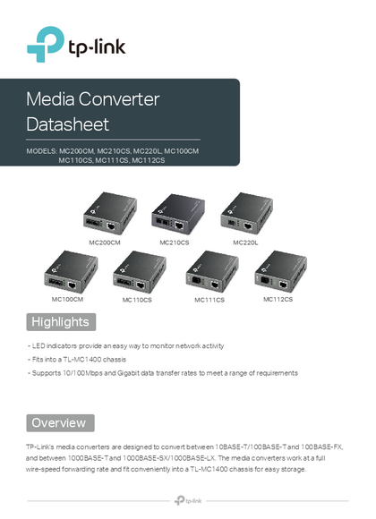 Módulo Media Converter Tp-Link MC210CS - PDF