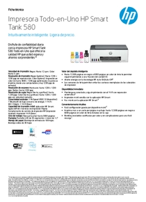 Impresora HP Smart Tank 580 1F3Y2A Multifunción - PDF