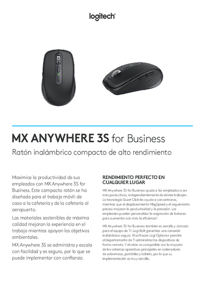 Mouse Logitech MX Anywhere 3S Negro - PDF