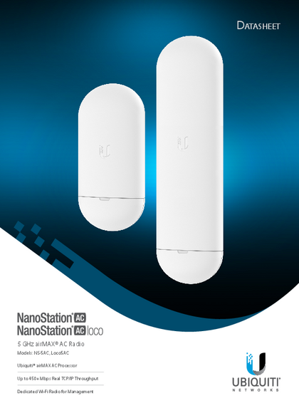 Antena Direccional Ubiquiti NanoStation Loco5AC - Ficha técnica