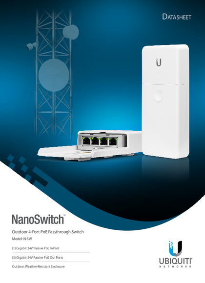 Switch Ubiquiti Nanoswitch N-SW 4 Puertos GigaBit PoE - PDF