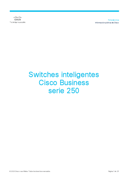 Switch Cisco Cbs250‑24T‑4G 24 Puertos Adm. GigaBit 4 SFP - PDF