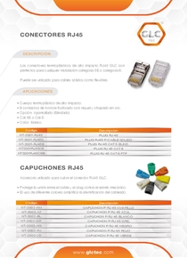 Ficha Macho Plug GLC Cat6 RJ45 x100u NT-2001-RJ45C6 - PDF