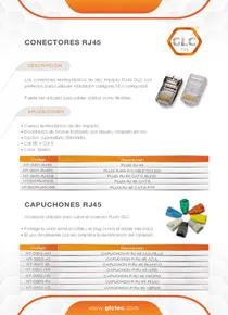Ficha Macho Plug GLC Cat5e RJ45 x100u NT-2001-RJ45 - PDF