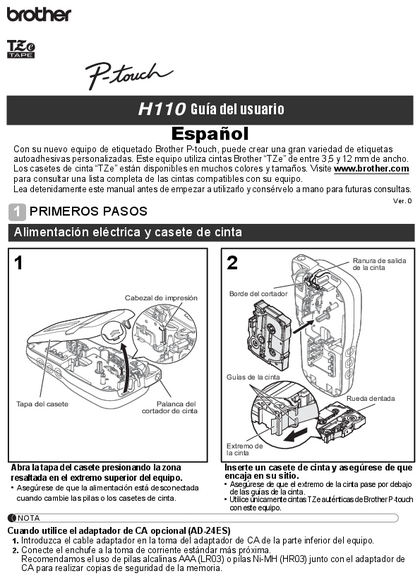 Rotulador Portátil Brother PT-H110TB Turquesa - PDF