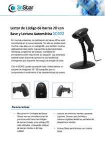 Lector de Códigos de Barras 3nStar SC402 - PDF