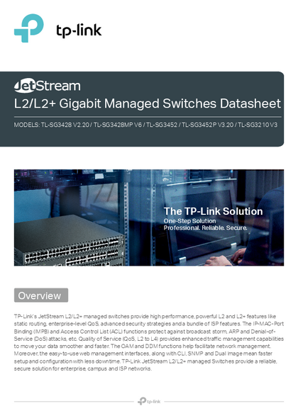 Switch Tp-Link Tl-SG3428 Gigabit 24P  4SFP L2 - PDF