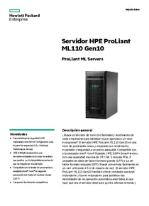 Servidor HPE ML110 Gen 10 3204 16GB 550W 4TB - Ficha técnica