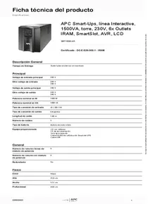 UPS APC Smart‑UPS SMT1500I‑AR 1500VA - PDF