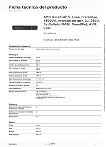 UPS APC Smart‑UPS SMT1500R2I‑AR 1500VA - PDF