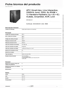 UPS APC Smart-UPS SMT2200I-AR 2200VA - PDF