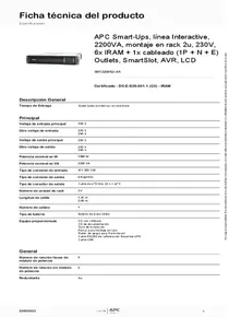 UPS APC Smart‑UPS SMT2200R2I‑AR 2200VA - PDF