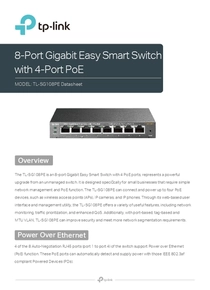 Switch TP‑Link TL‑SG108PE V2 - PDF