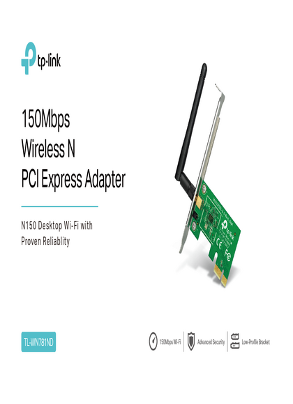 Placa De Red Tp-Link PCI-E 150mbps TL-WN781ND - PDF