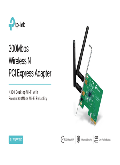 Placa de Red Tp-Link PCI-E 300Mbps TL-WN881ND - PDF
