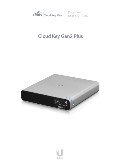 Controlador Ubiquiti Cloudkey UCK-G2-PLUS 1TB - PDF