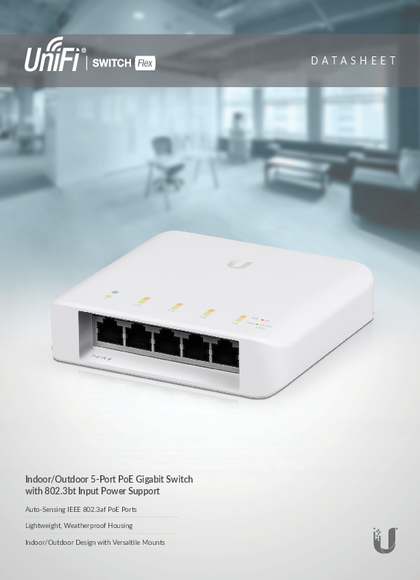 Switch Ubiquiti USW-FLEX 5 Puertos GigaBit PoE - PDF